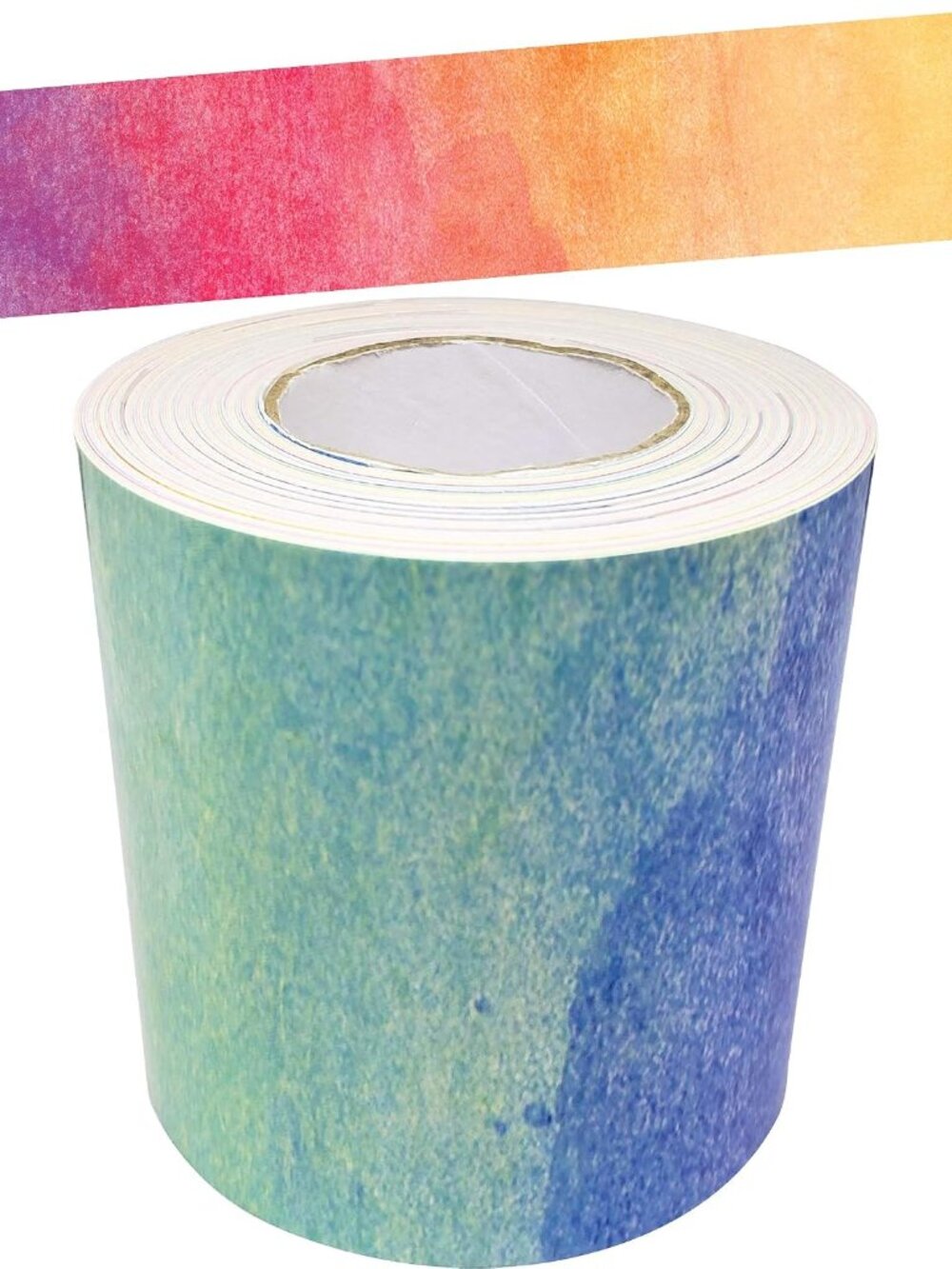 Watercolor Straight Rolled Border Trim - 50ft - Decorate Bulletin Boards, Walls,